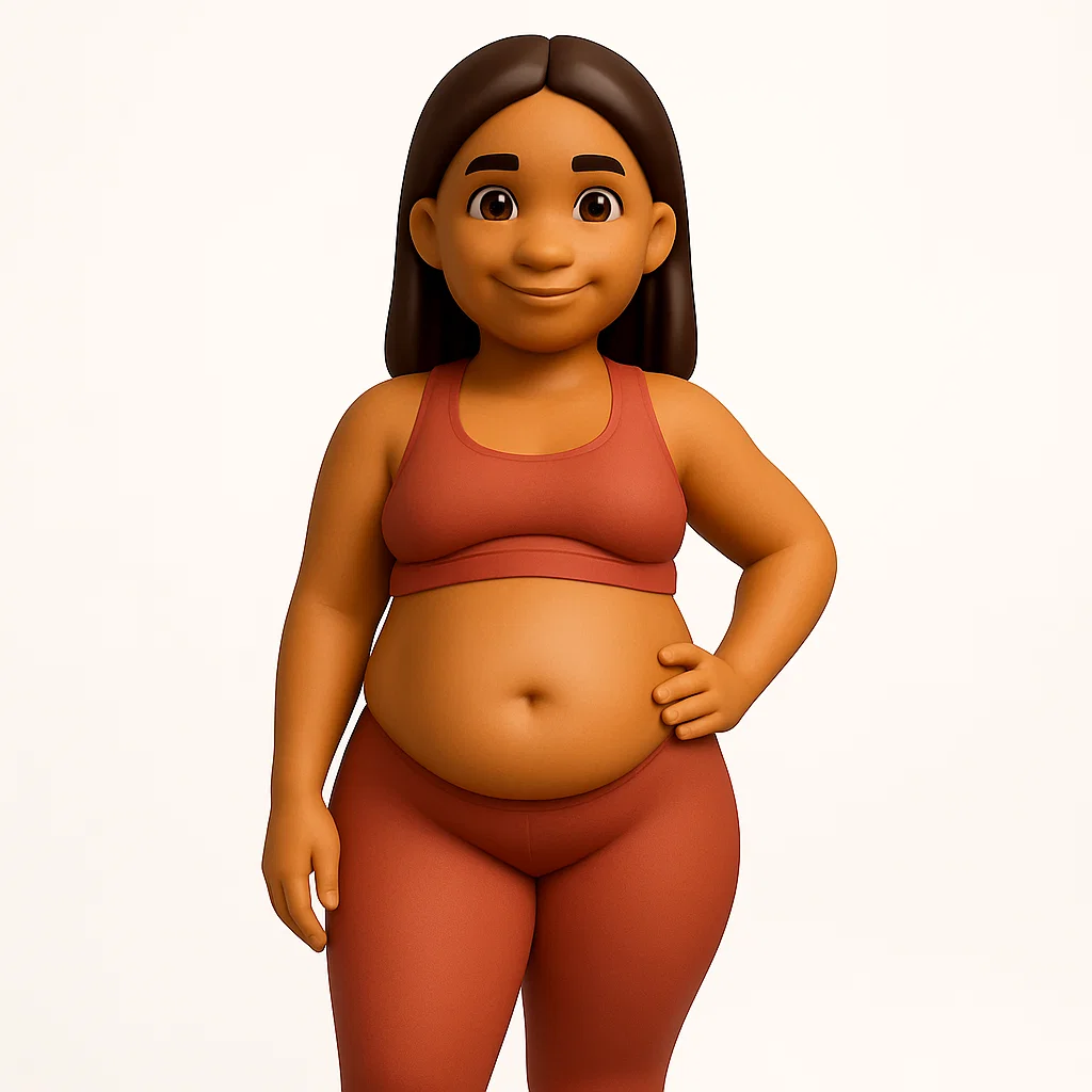 Avatar feminino acima do peso